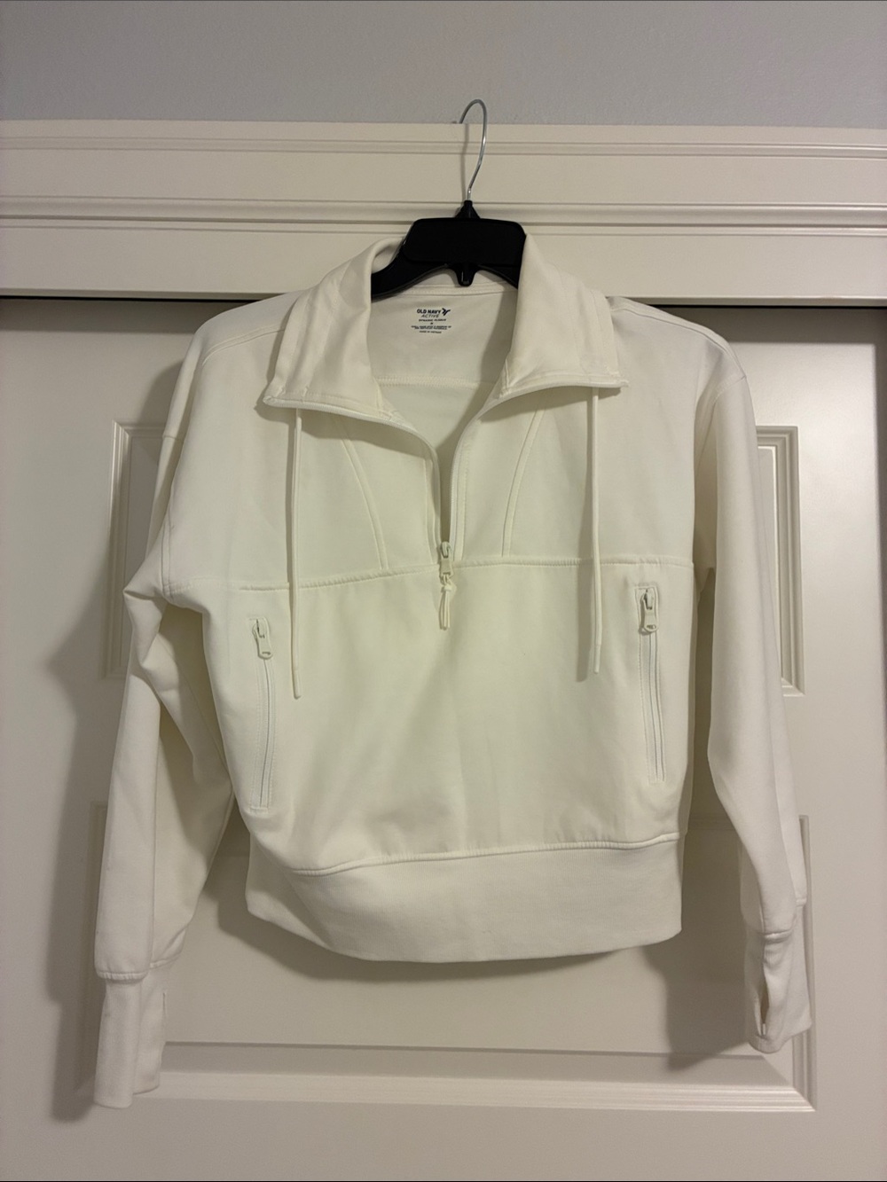 Old Navy White Half-Zip Funnel Neck Pullover